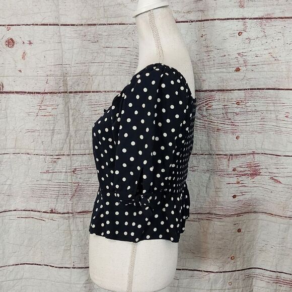 J. Crew Cropped Polka Dot Top Size XS NWT - Picture 3 of 8